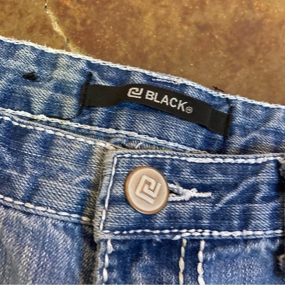 Men’s CJ Black Distressed Denim Jeans - Picture 2 of 4